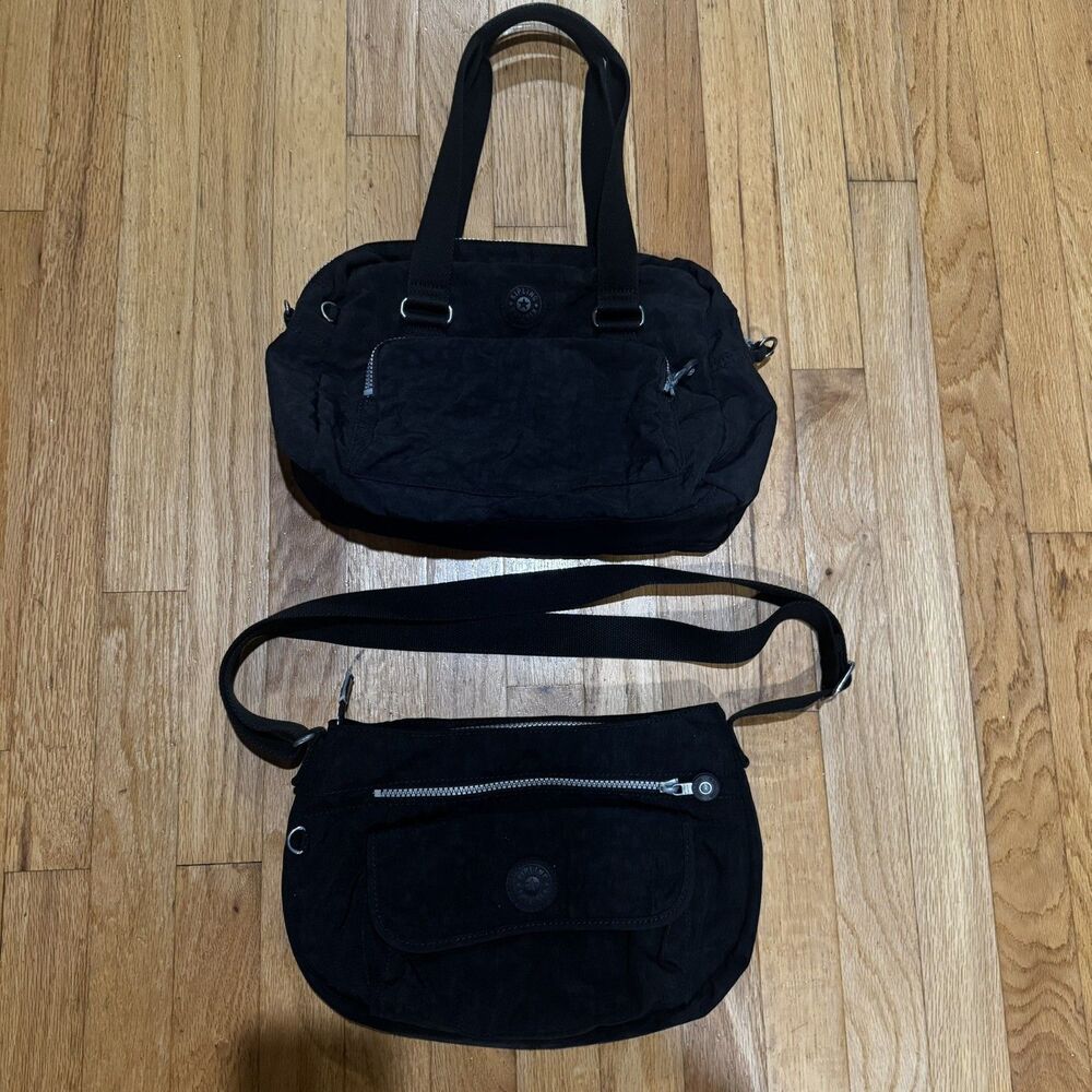 Kipling Black Crossbody Bags handbag Purse Nylon Lot Of 2 zipper travel